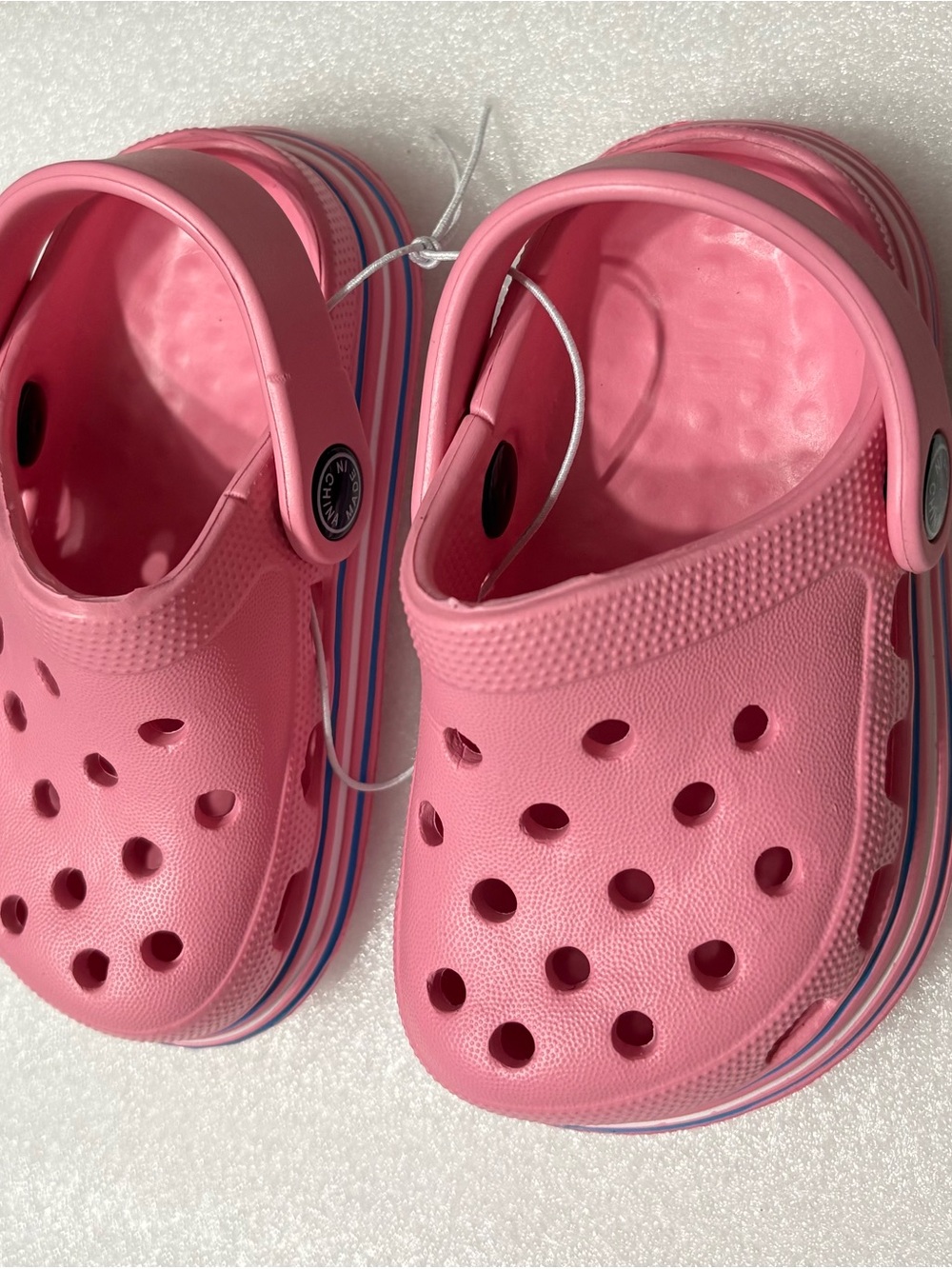 Kids Lightweight Pink Foam Clogs with Adjustable Heel Strap